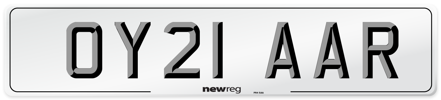 OY21 AAR Number Plate from New Reg